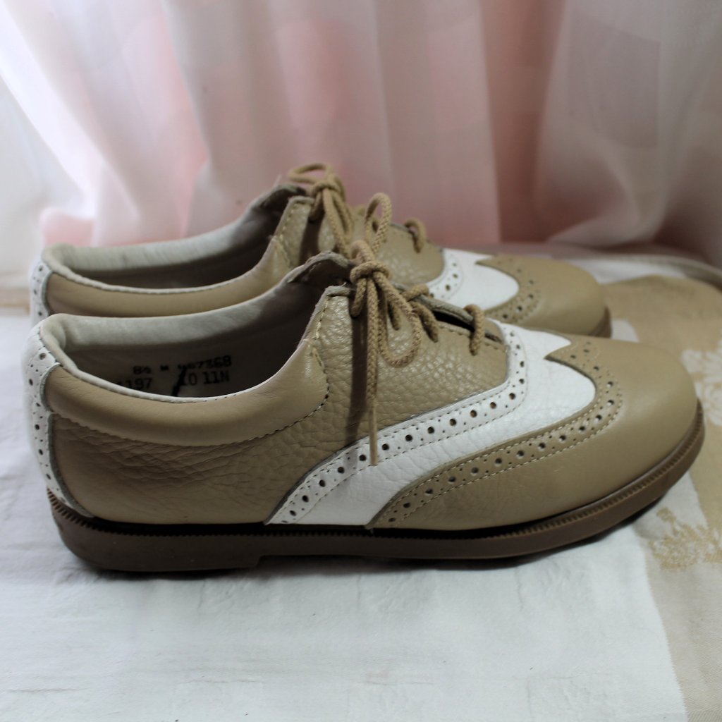 Eastland Falmouth Women’s Waterproof Leather Golf Shoes, White/Tan, 8.5m — image 3 of 8